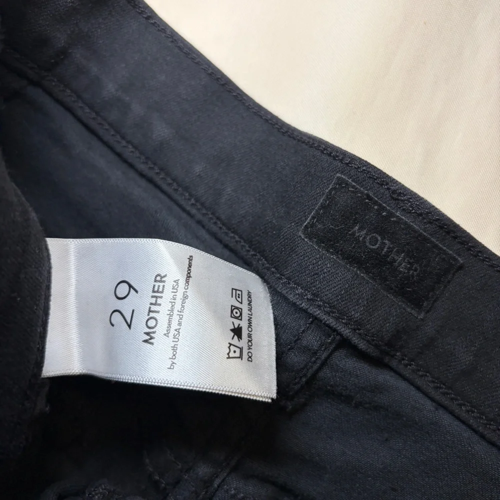 MOTHER- PETITES The Lil Hustler Ankle Fray Black Not Guilty Size 29P